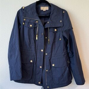 Navy Utility Jacket with Gold Accents